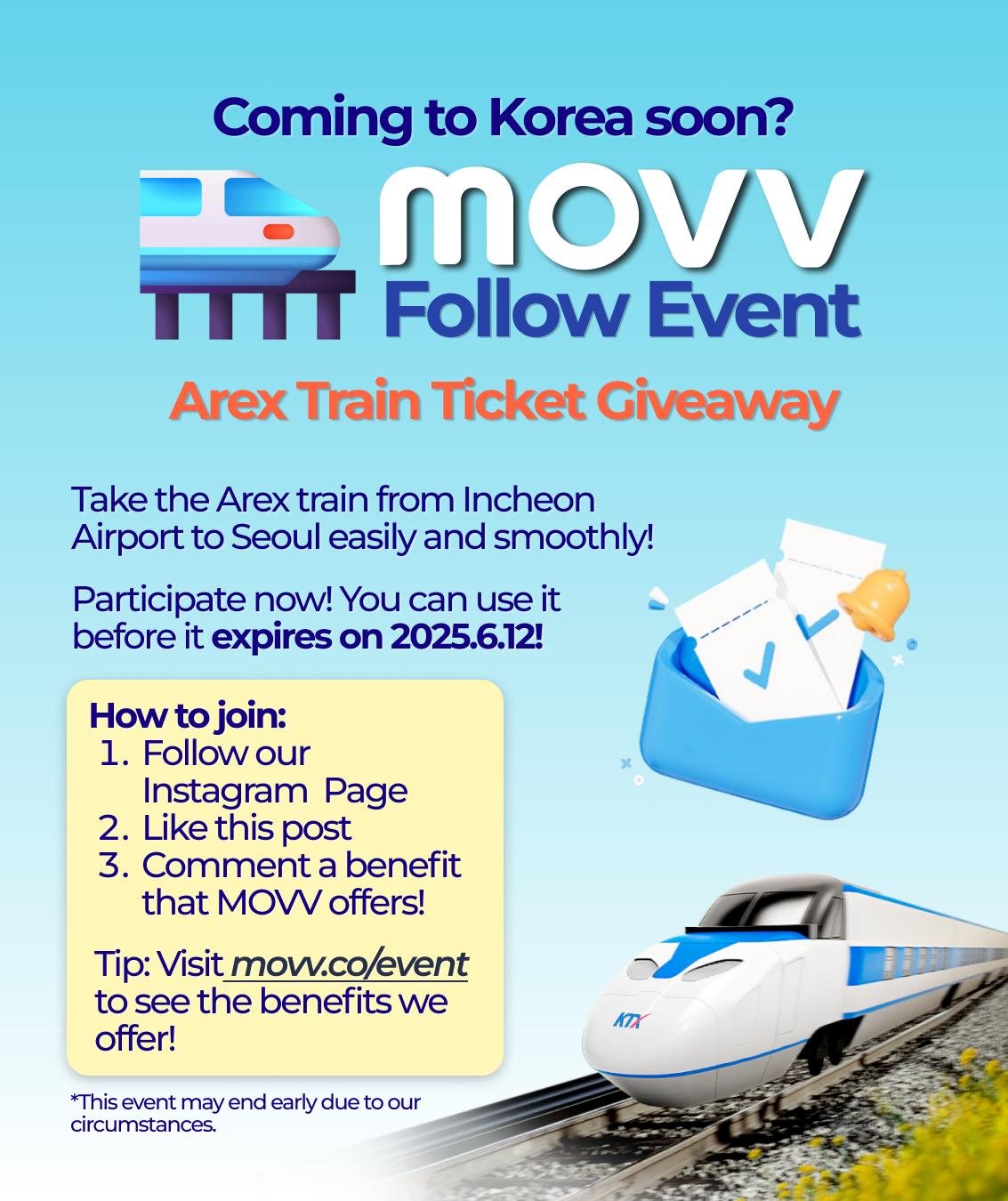 Instagram story - 148 arex train ticket follow event
